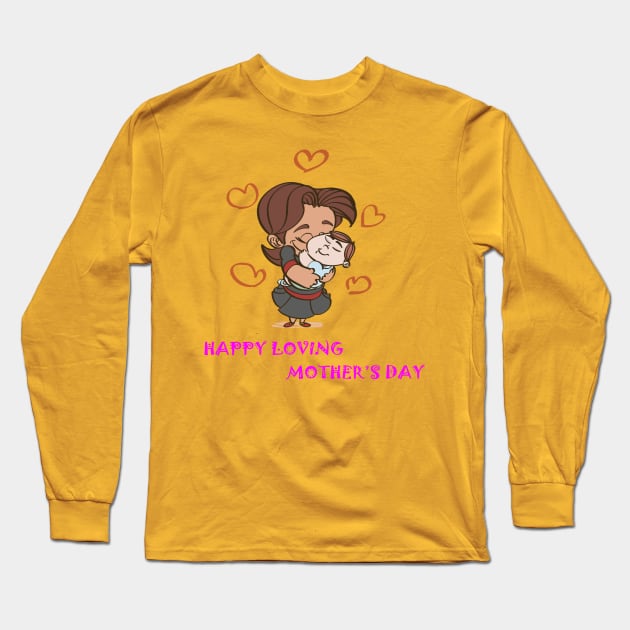 Happy Lovely Mothers Day Long Sleeve T-Shirt by Khushidesigners